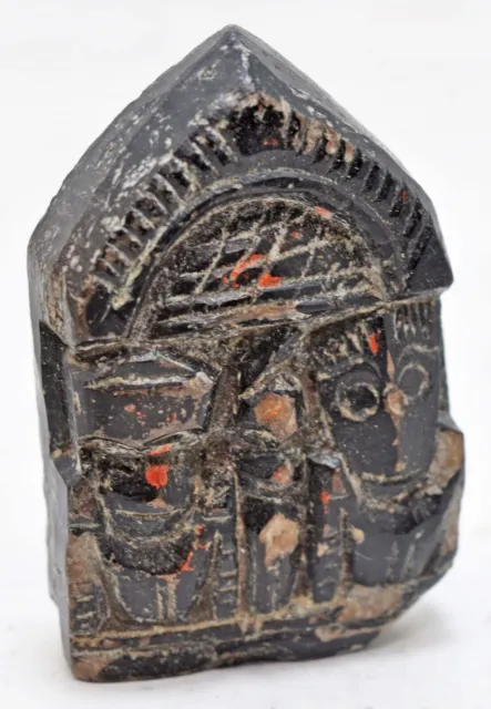 Antique Black Stone Tribal God Idol Figurine Original Old Hand Carved