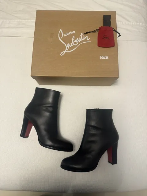 CHRISTIAN LOUBOUTIN Adox 85 Black leather ankle boots - Size 39 / US 8