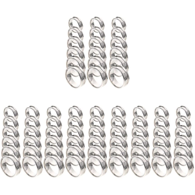 6 Bagues Vierges Ovales En Acier Inox - Plateau 10x8 Mm - Taille US 7.75 - Pour Création DIY