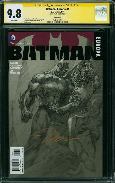 Batman Europa #1 1:100 sketch variant CGC 9.8 SS Jim Lee signature series