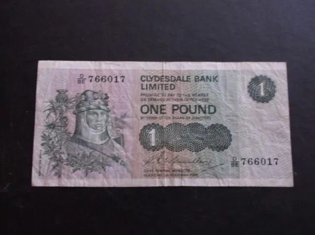 1980 Scotland Clydesdale Bank 1 Pound p#204
