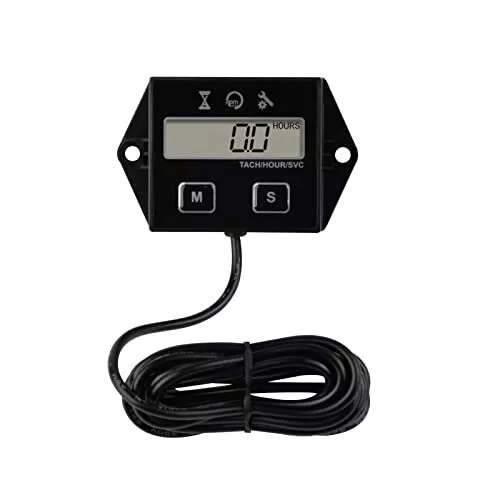 Digital Tach Hour Meter - RPM Gauge Meter for Lawn Mower (Tractor Generator)