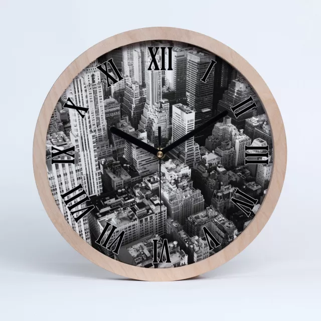 Reloj de Pared Decorativo Marco Madera fi 25 cm Avuevo de vuelo de Nueva York