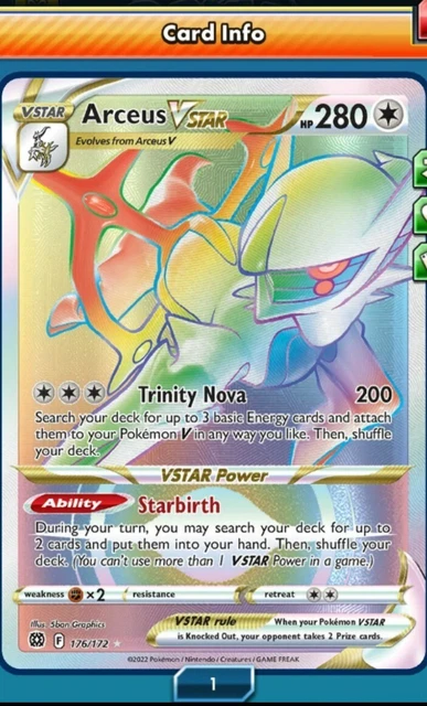 Arceus VSTAR 176/172 - Pokémon TGC Online -  DIGITAL CARD   *Read Description*
