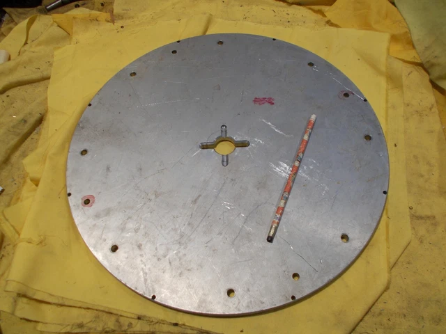 ROUND ALUMINUM FIXTURE PLATE tool die sheet flat stock 1/2" thick x 16 3/4" DIA