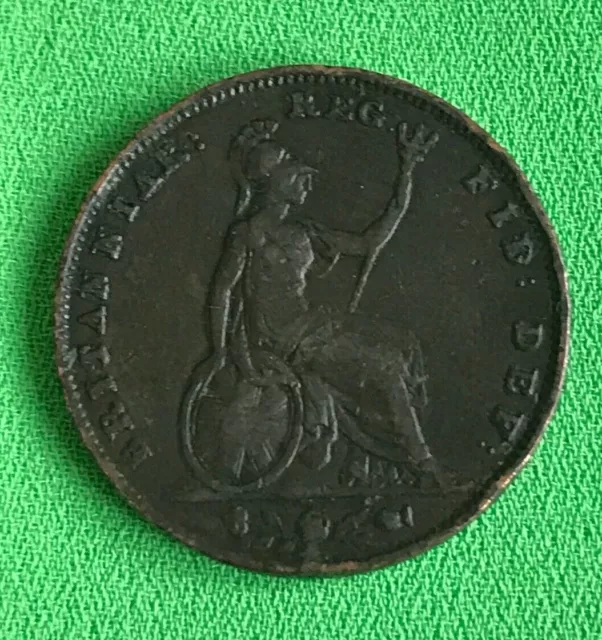 Simply Pièces ~1850? Victoria Farthing Cuivre 4.72g 22 MM Km#725 , Sp #3950