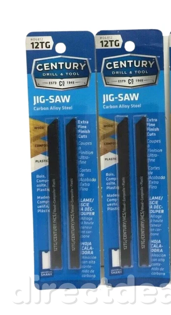 Century Drill & Tool 06812 12TG Carbon Alloy Steel Jigsaw Blades Pack of 2
