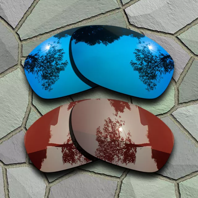 Sky Blue&Bronze Brown Polarized Lenses Replacement For-Oakley Pit Bull