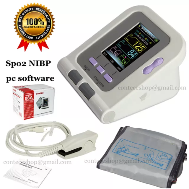 LCD Digital Desktop Blood pressure Monitor, NIBP SPO2 PR, Oxygen, PC SW