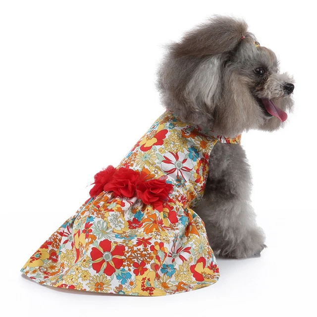 (S) Hundekleid Für Mädchen Einfach Zu Tragen Blumenmuster Elegante