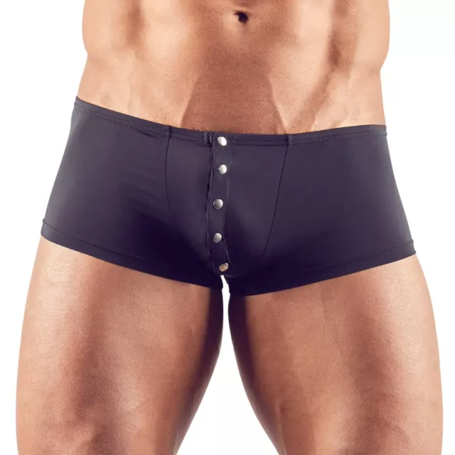 Herren Pants M L XL Knöpfe Mikrofaser schwarz Unterhose Boxer transparent "Rick"