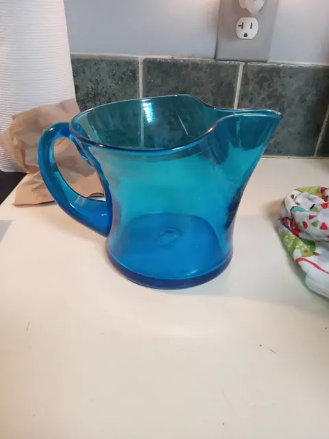 Blenko Blue Glass Pitcher