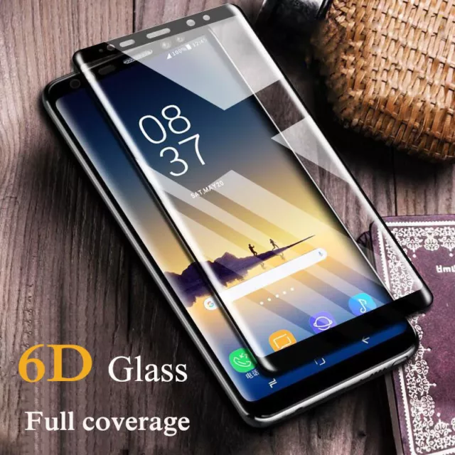 2X 6D Full Cover Tempered Glass Screen Protector Samsung Note 9 S9 S8 Plus S7 DS 2