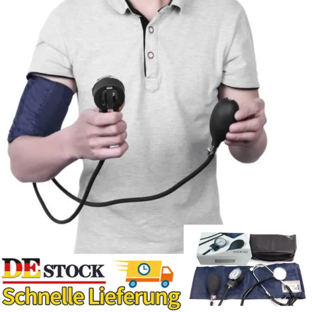 Sphygmomanometer Blutdruckmessgerät Manuelles Oberarm  mit Doppelkopf Stethoskop