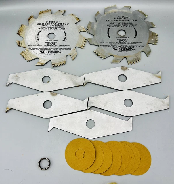 Vermont American 6” Stack Dado Set/Woodworking/Table Saw Dado 5/8” Arbor #366