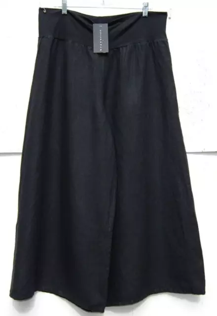 NWT Bryn Walker BLACK Light Weight Linen Wide Leg Yoke Waist ELLA PANT  3X