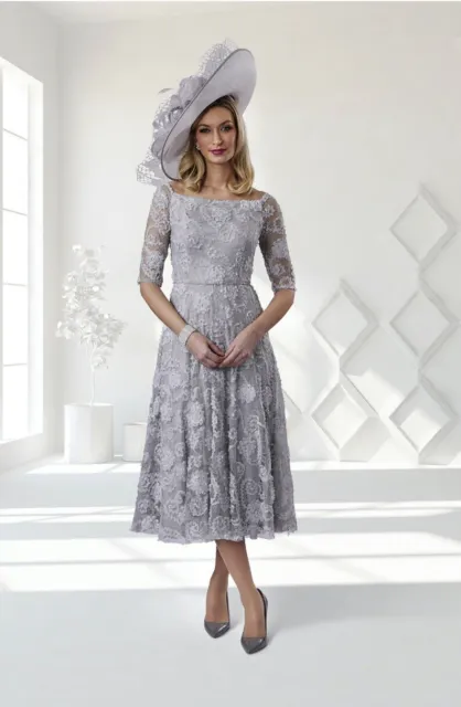 SALE - Veromia Occasions VO8117, Dress, Mother Of Bride/Groom, UK20, Silver