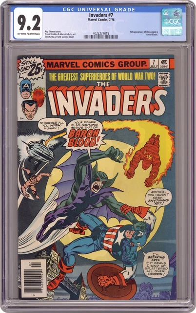 Invaders #7 CGC 9.2 1976 4023277019 1st app. Baron Blood