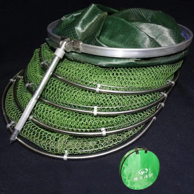 Portable Fishing Net Fish Storage Fishing Accessories Steel Ring Folding