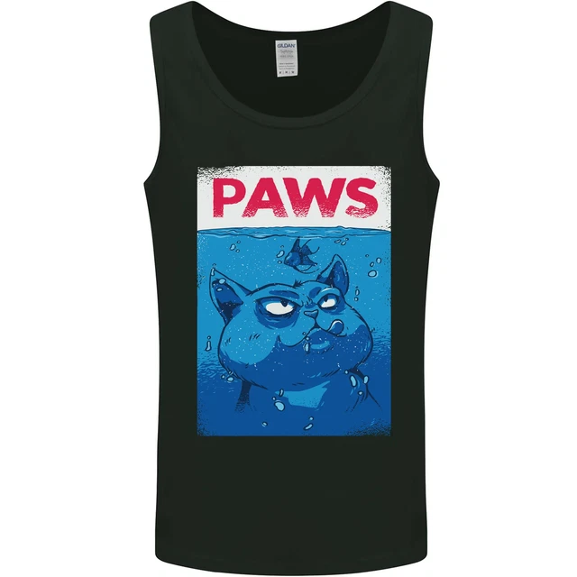 Zampe Divertente Gatto E Goldfish Parodia Uomo Canotta Maglia
