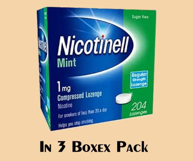 Nicotinell Menta 1mg Comprimido Pastillas De 204 Pack 3 Caduca 08-2024