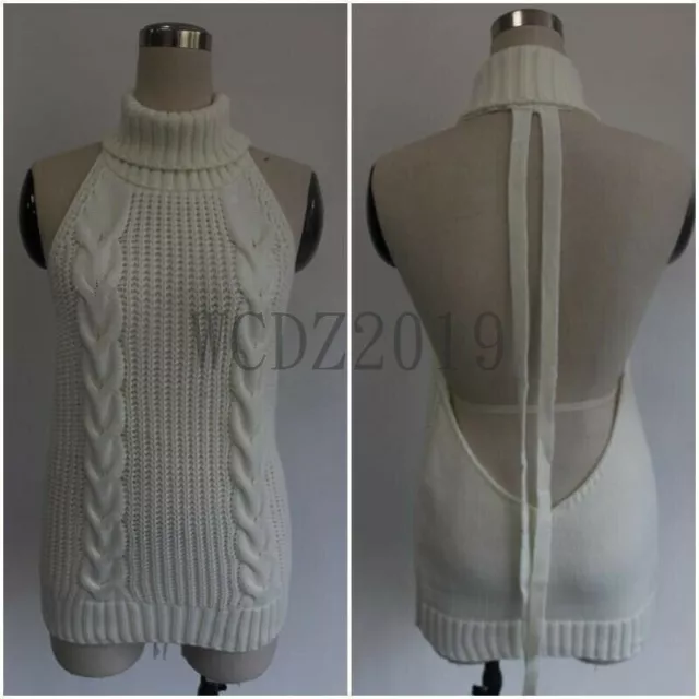 Sexy Lingerie Women Backless Dress Pullover Cosplay Knitted Sweater  Sleepwear