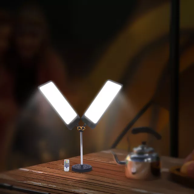 Luz magnética de campamento 3 colores luz de trabajo LED con linterna de doble cabeza antorcha