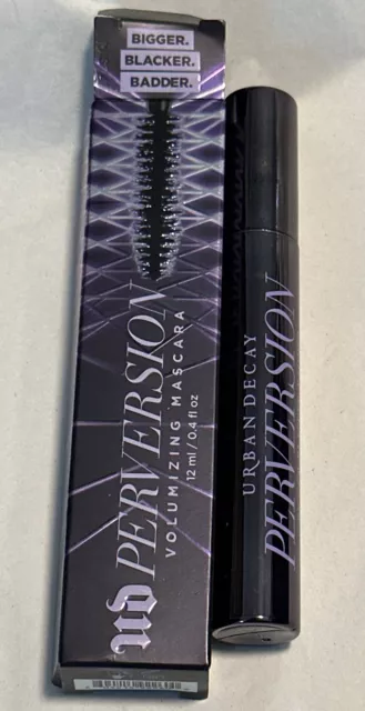 Rímel Urban Decay Perversion Volumizador Baño Negro Más grande Envío Graduado 0,4 oz Nuevo en Caja