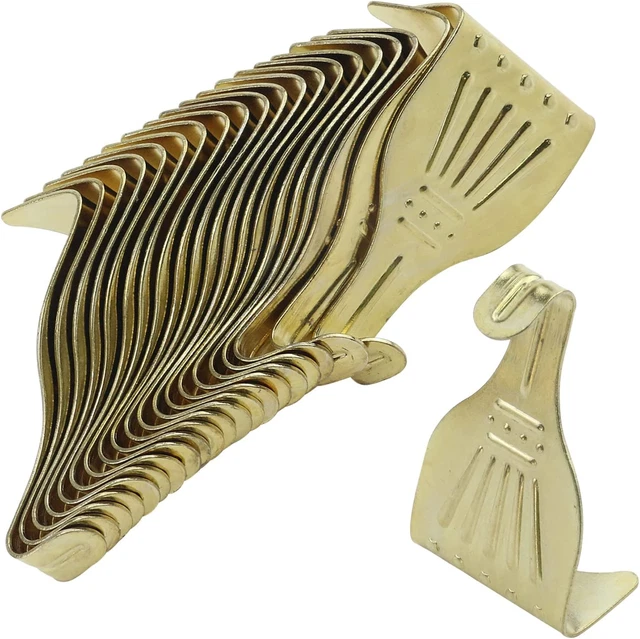 Antrader 24Pcs Picture Rail Moulding Hanger Brass Bronze Chrome Mirror Photo Fra