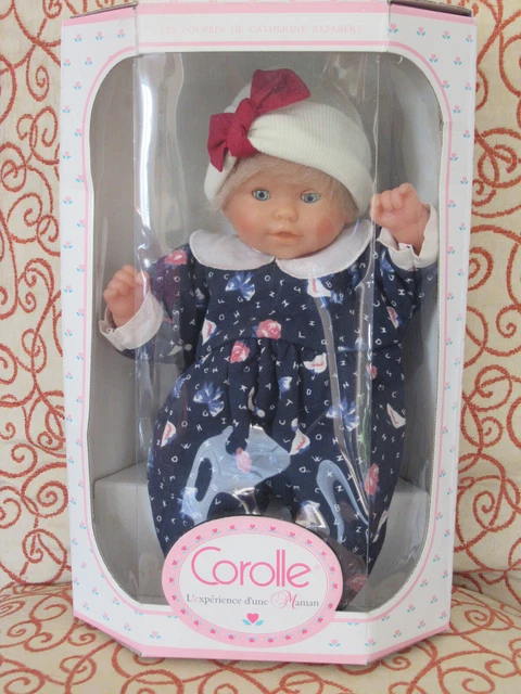Doudou poupée bébé bleu marine col bateau COROLLE