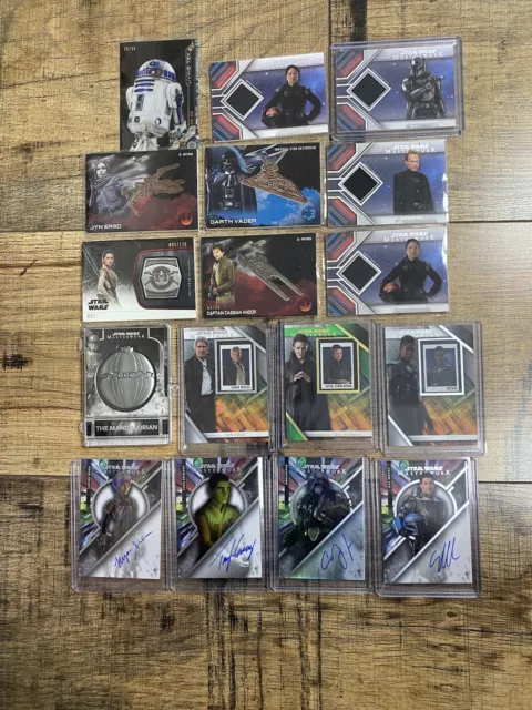 Topps Star Wars 17 Card Lot! Autos, Relics, #’d Cards Han Solo ++