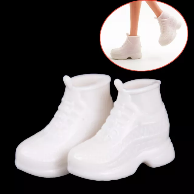 10 Pairs White  Doll Sneakers Shoes Dolls Accessories Gift'JO