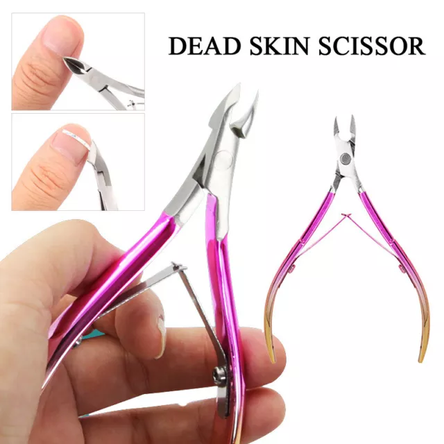 Acciaio Inox Cuticole Unghie Pinze Manicure Pinze Taglio Strumento Piedi Cura -