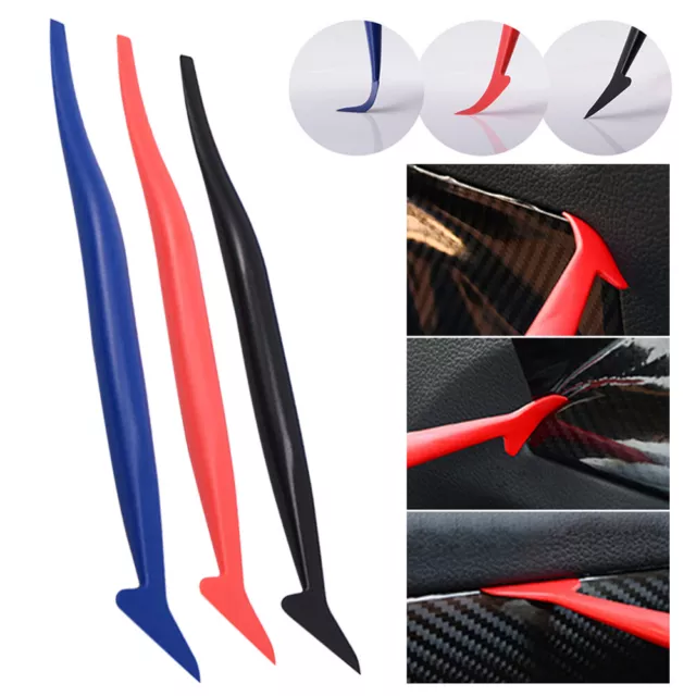 3xCar Parts Wrap Film Vinyl Decal Sticker Molding Trim Squeegee Scraper Tool Kit