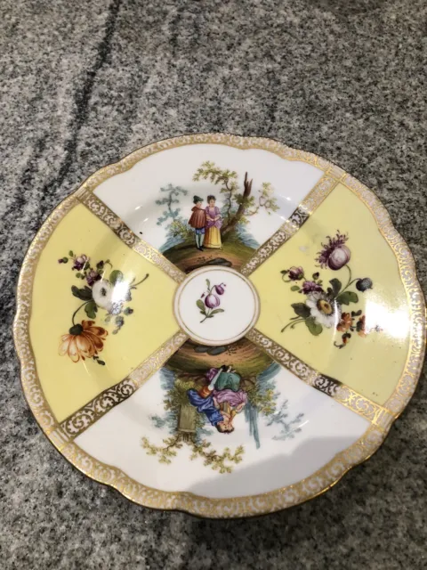 Antique Hand Painted Dresden Plate By Carl Thieme