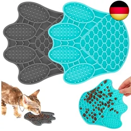 2 Stück Leckmatte Für Hund Katze, Katzenpfote Schleckmatte Hunde Katze Silikon L