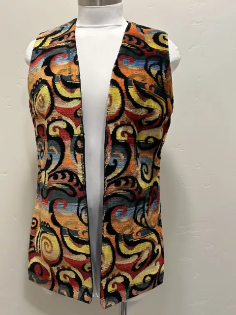 VTG 70S ALADDIN Embroidered Vest Genie Boho Jacket Hippie Carpet