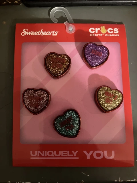Crocs Jibbitz Glittery Elevated Sweethearts 5 Pack New with Tags 10009776