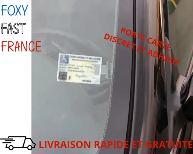 Porte Carte Pare Brise Handicapé PMR VTC Taxi Support Ambulance