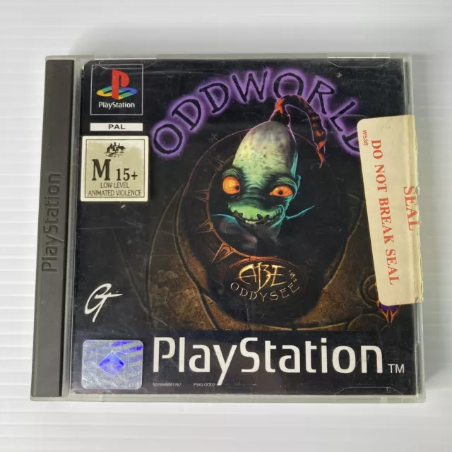 Oddworld Abe's Oddysee PS1 AUS PAL Black Label Fat Case Complete (TESTED)