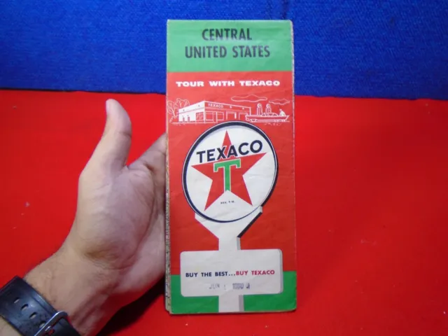 1960'S Era Vintage Folding Road Map  Xx-37 **Texaco Central States**