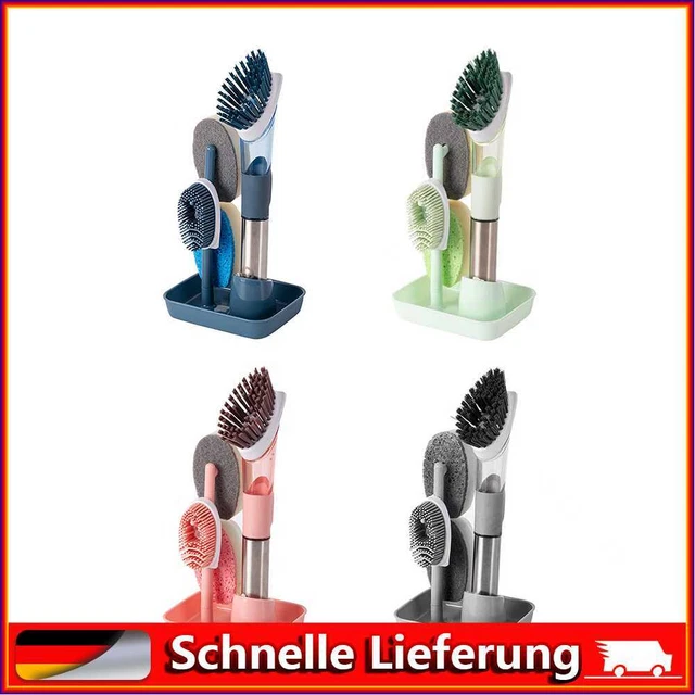 Multifunctional Dish Brush Long Handle Automatic Liquid Dispenser Pots Pan Clean