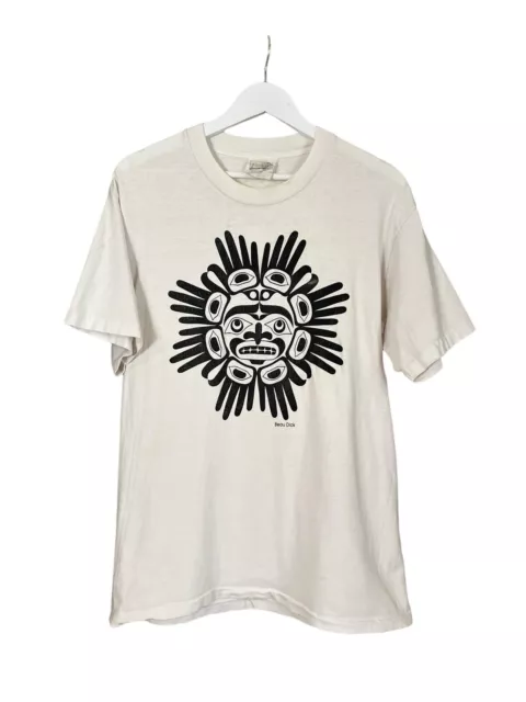VTG 90s Beau Dick Artist T-shirt XL White Single Stitch Made In USA