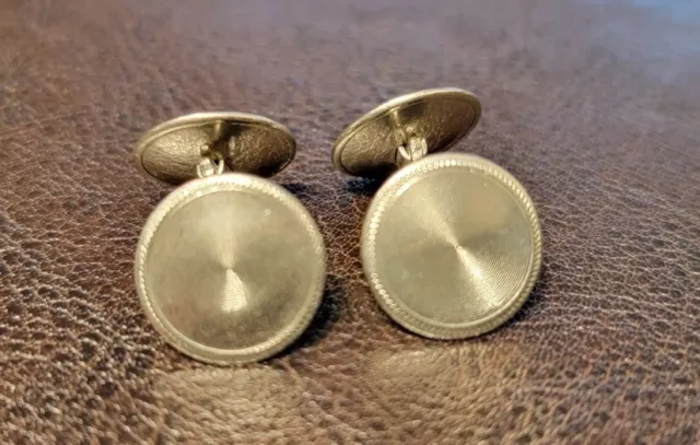 Antique/Vintage 14k White GOLD Front Signed BELAIS Art Deco Cuff Links