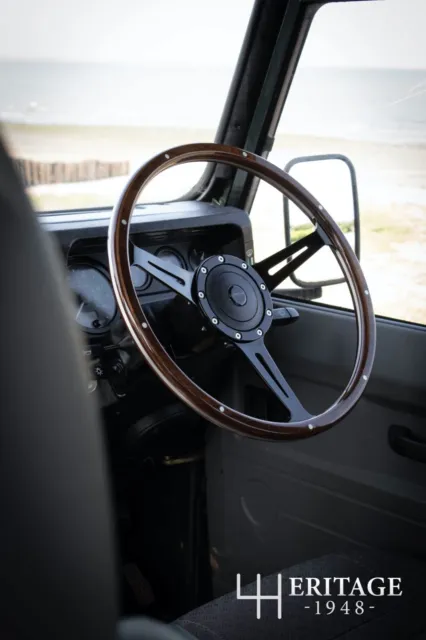 Land Rover Defender 15" Beech Wood Rim Steering Wheel + 36 Spline Boss Kit