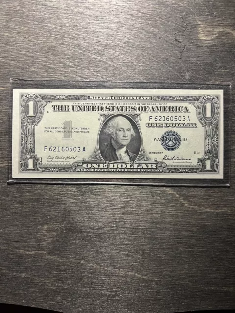 1957 One Dollar Blue Seal Note Silver Certificate Bill $1 Sequential PLU4007