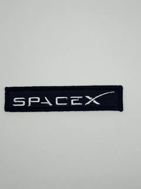 Original SPACEX MISSIONS BLACK LOGO PATCH NASA 3” Long IRON ON/SEW ON 2