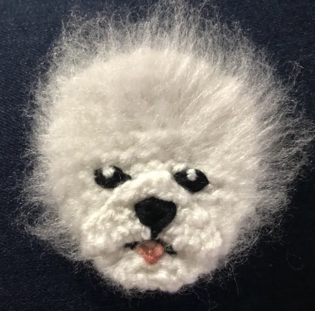 Bichon Frise Knitted Brooch