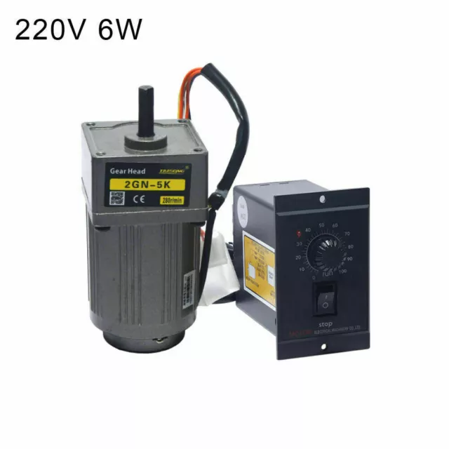 220V 6W Single Phase Deceleration Geared AC Motor Speed Controller Gear 6.9-415R