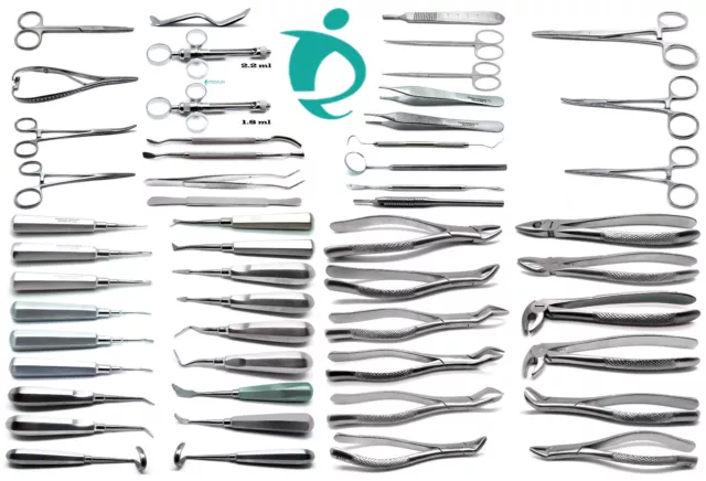 50 Pcs Dental Extraction Elevators Forceps Surgical Instruments 2